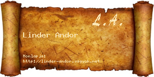Linder Andor névjegykártya